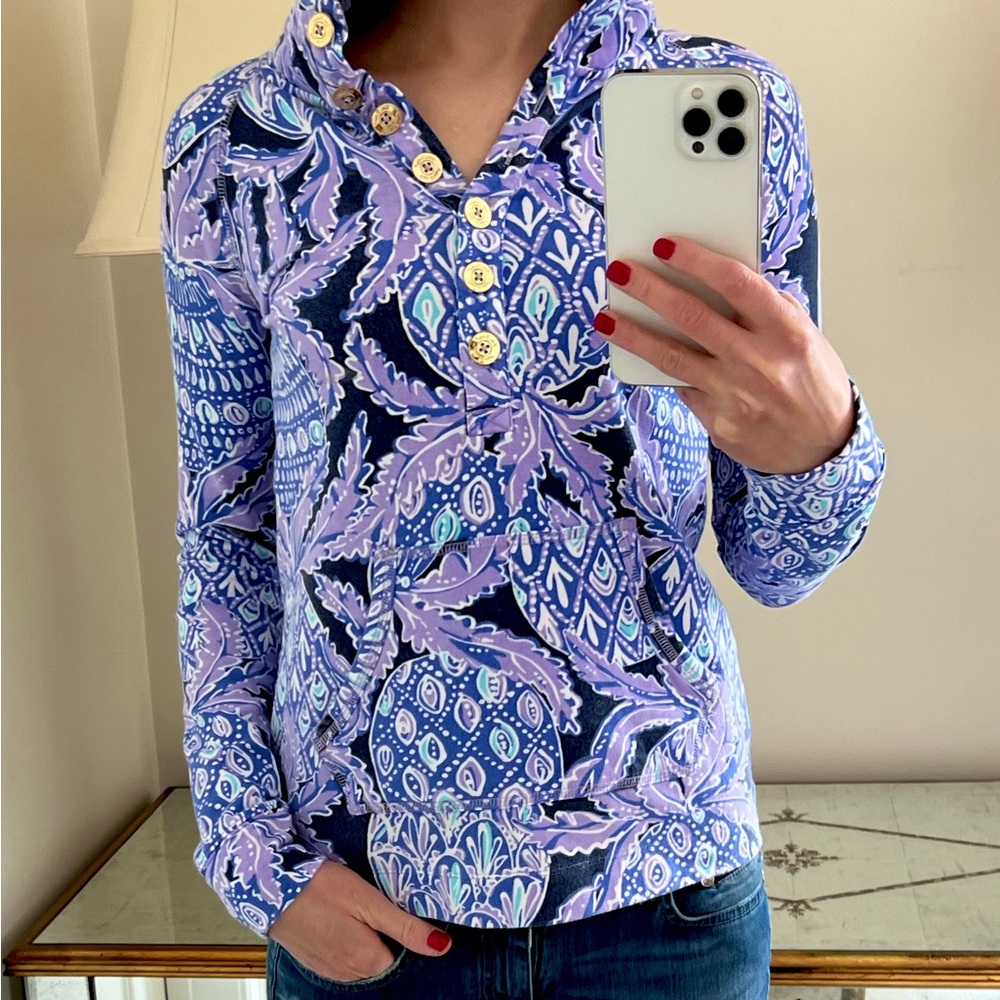 Lilly Pulitzer Cotton sweatshirt Popover, size XXS=XS, Multicolor
